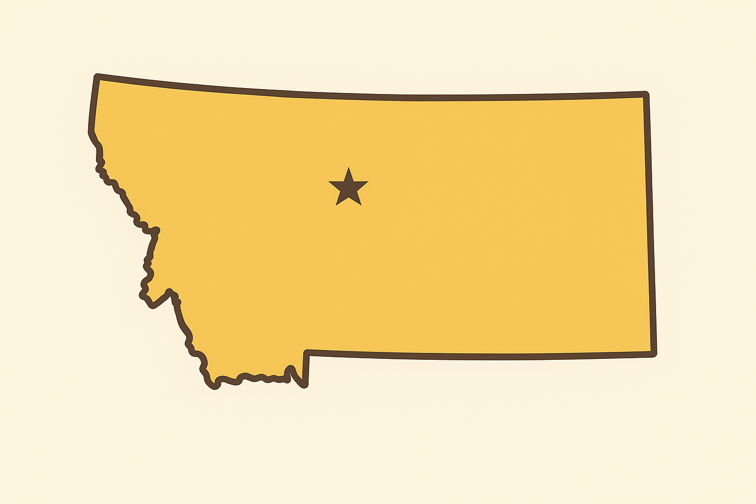 Montana map showing Great Falls location